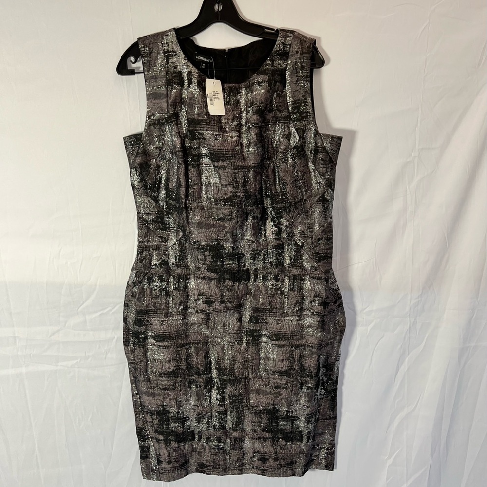 Chic Gray and Black Sheath Midi Dress